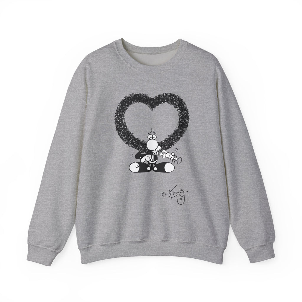 VIOLIN HEART MUSTACHE, Unisex Heavy Blend™ Crewneck Sweatshirt