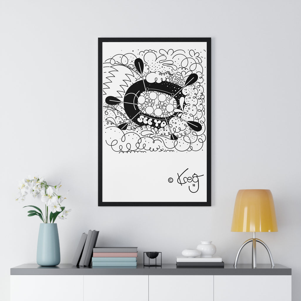 WHITEWATER RAFTING,Vertical Framed Poster