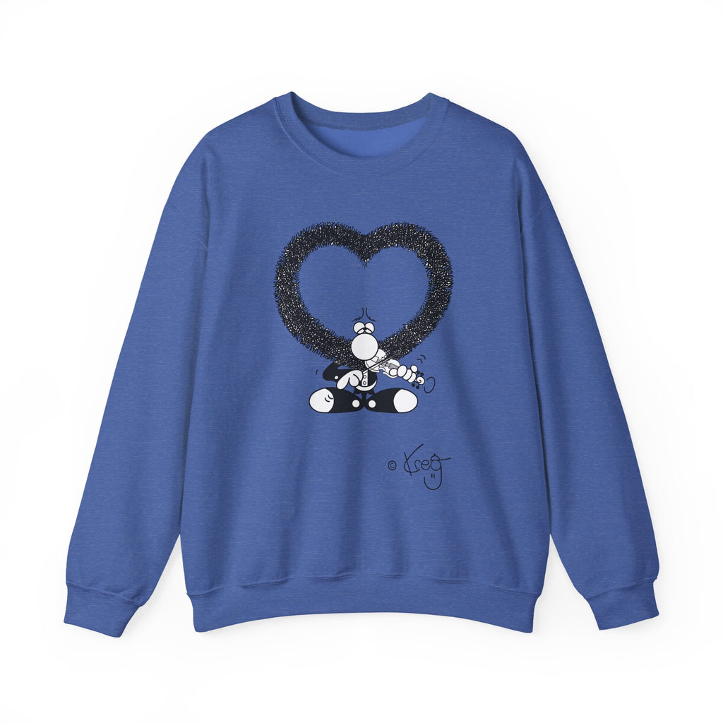 VIOLIN HEART MUSTACHE, Unisex Heavy Blend™ Crewneck Sweatshirt