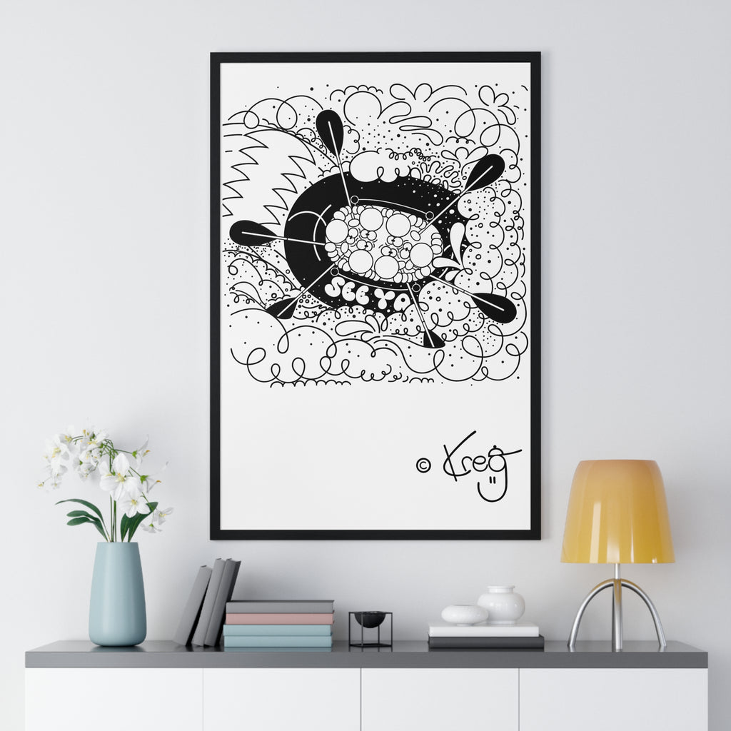 WHITEWATER RAFTING,Vertical Framed Poster