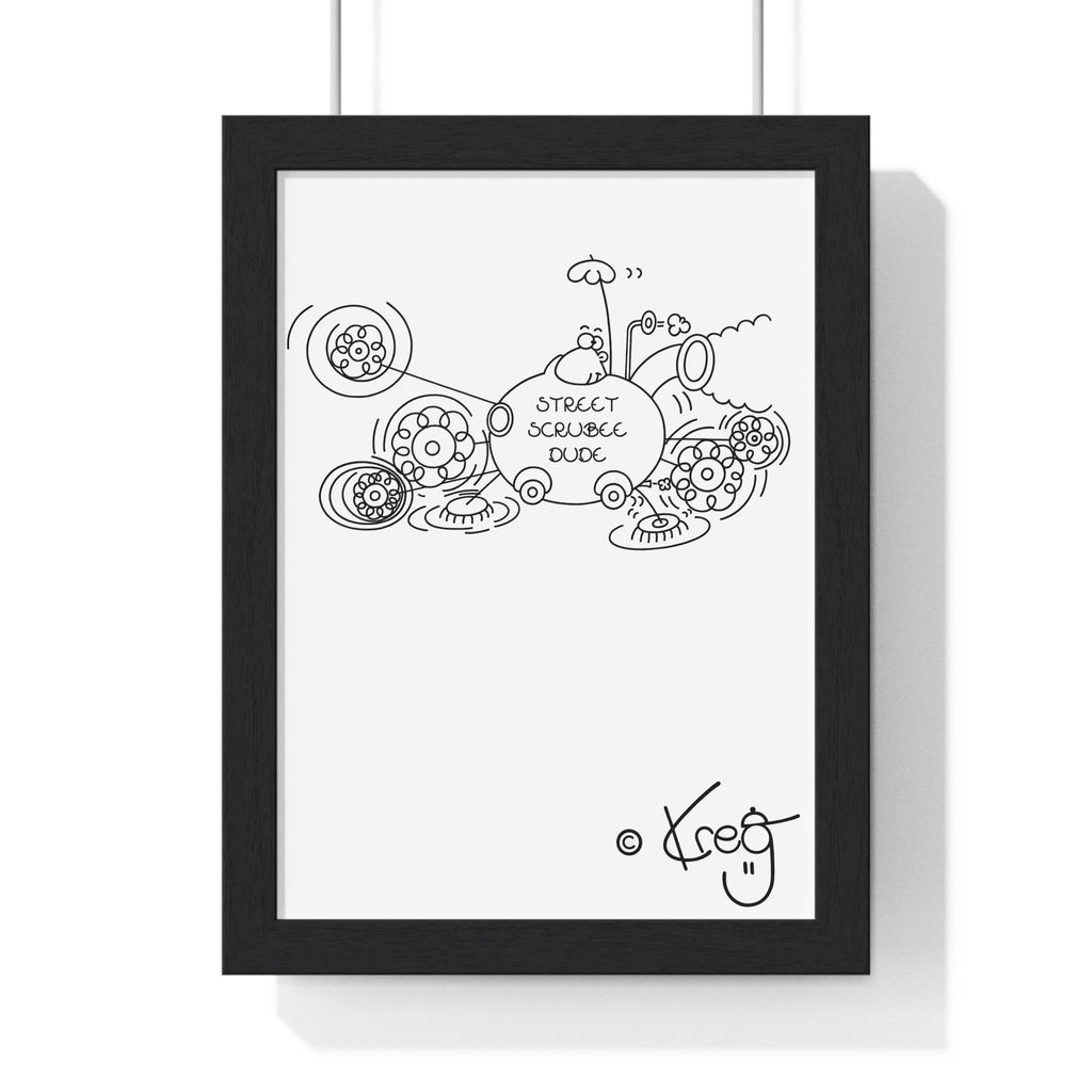 STREET SCRUBEE DUDE,Vertical Framed Poster