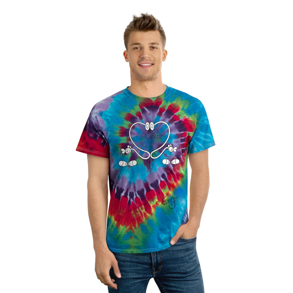 Lov Birdz,Tie-Dye Tee, Spiral