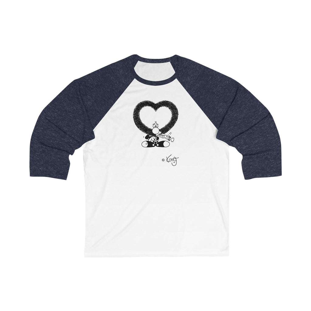 VIOLIN HEART MUSTACHE,Unisex 3\4 Sleeve Baseball Tee