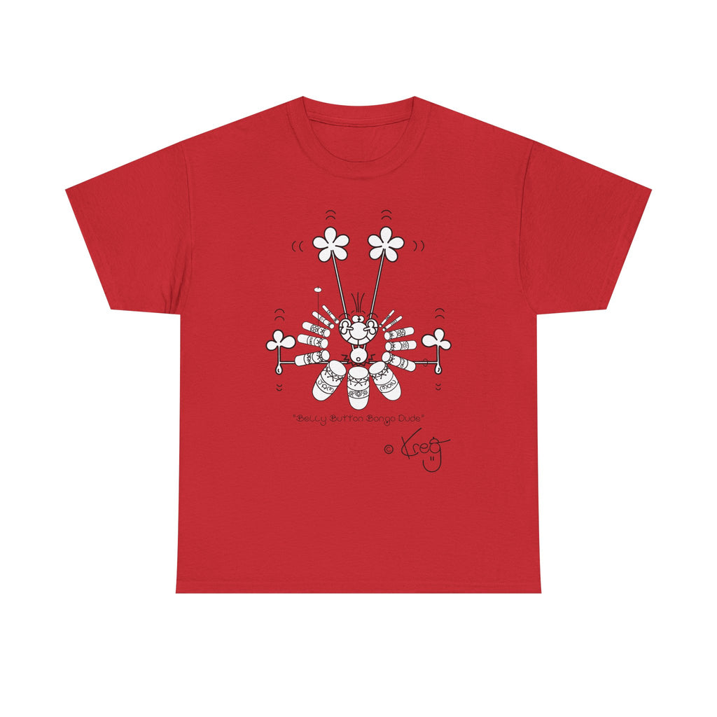 BELLY BUTTON BONGO DUDE,Unisex Heavy Cotton Tee