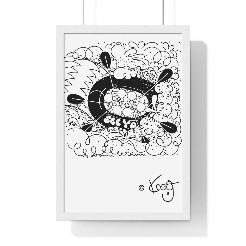 WHITEWATER RAFTING,Vertical Framed Poster