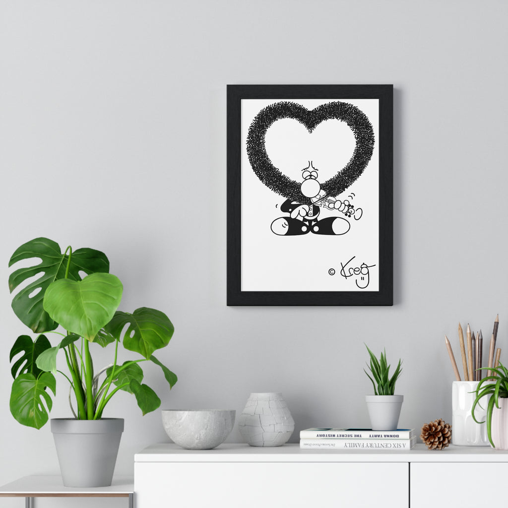 VIOLIN HEART MUSTACHE,Vertical Framed Poster