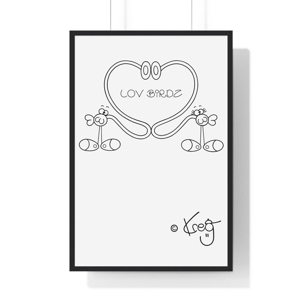 LOV BIRDZ,Vertical Framed Poster