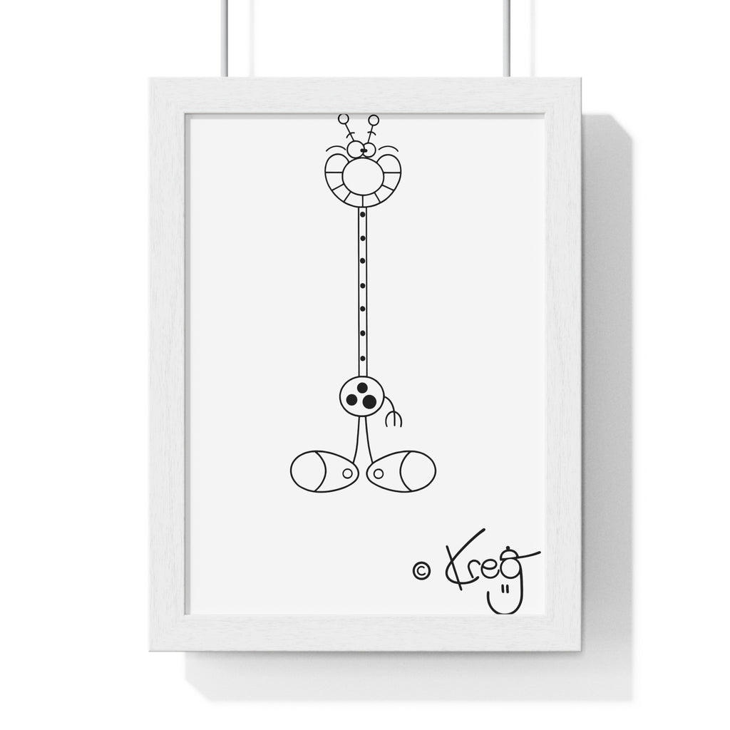 LAUGH GIRAFFE,Premium Framed Vertical Poster