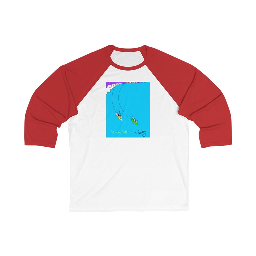 SURFING PIRATES YO WO HO,Unisex 3\4 Sleeve Baseball Tee