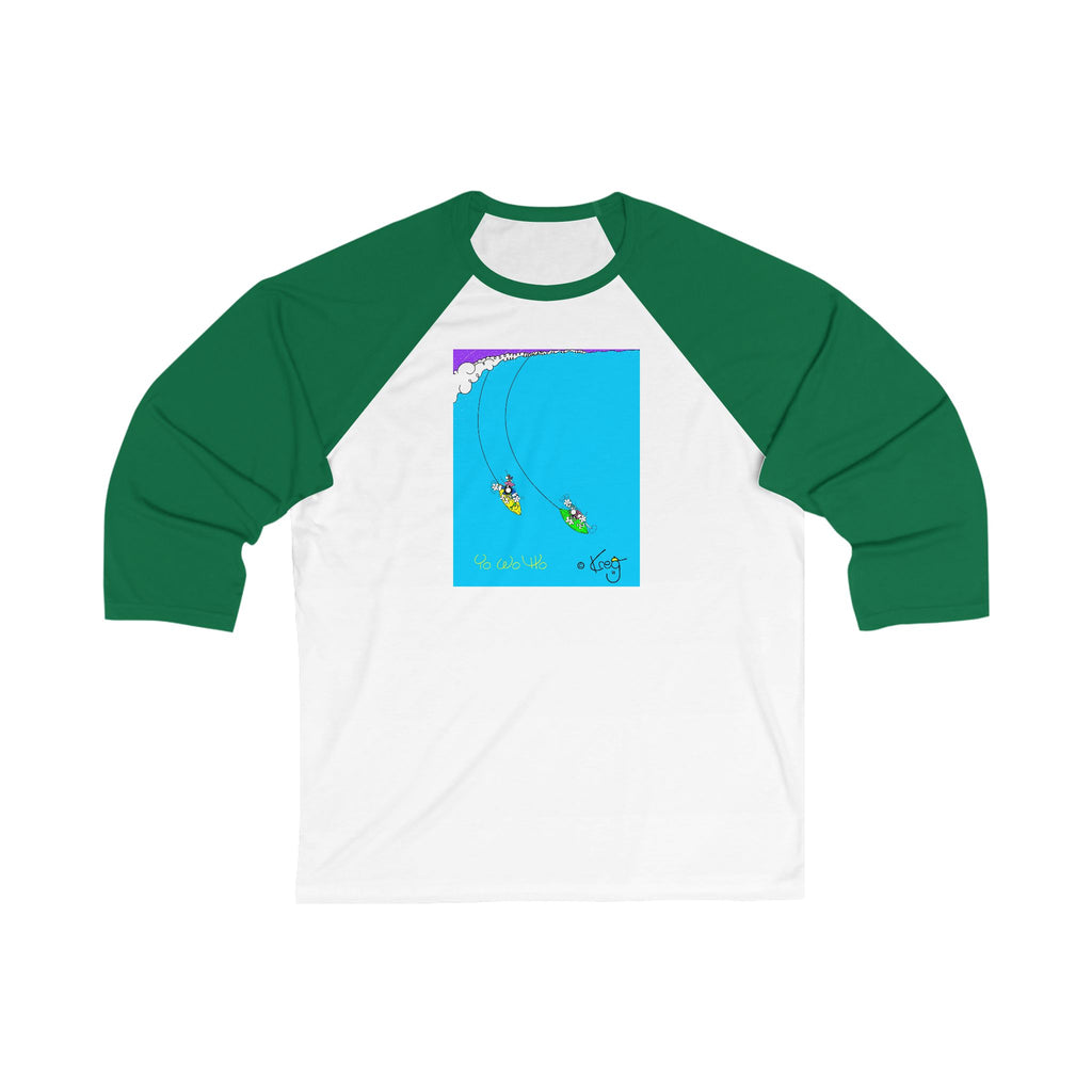 SURFING PIRATES YO WO HO,Unisex 3\4 Sleeve Baseball Tee