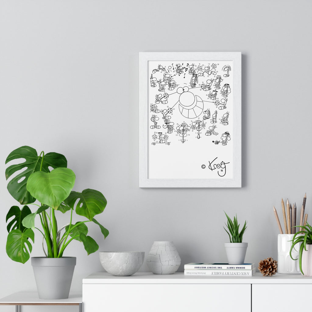 STREET ART PERFORMANCE,Vertical Framed Poster