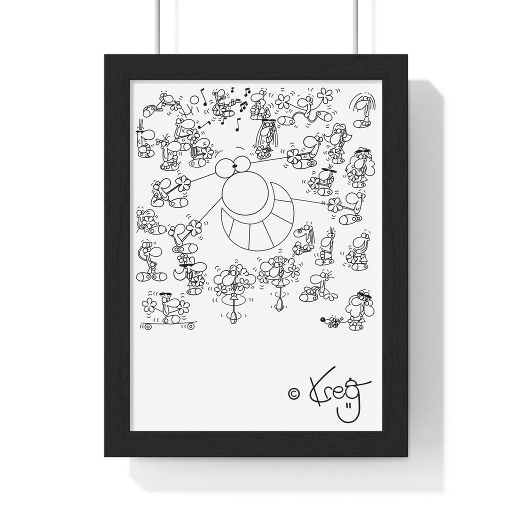 STREET ART PERFORMANCE,Vertical Framed Poster