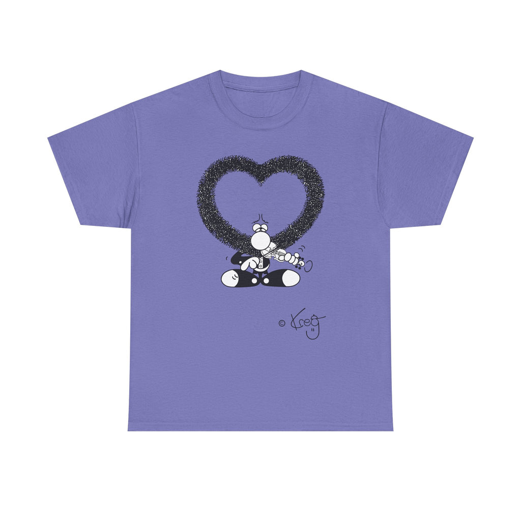 VIOLIN HEART MUSTACHE,Unisex Heavy Cotton Tee