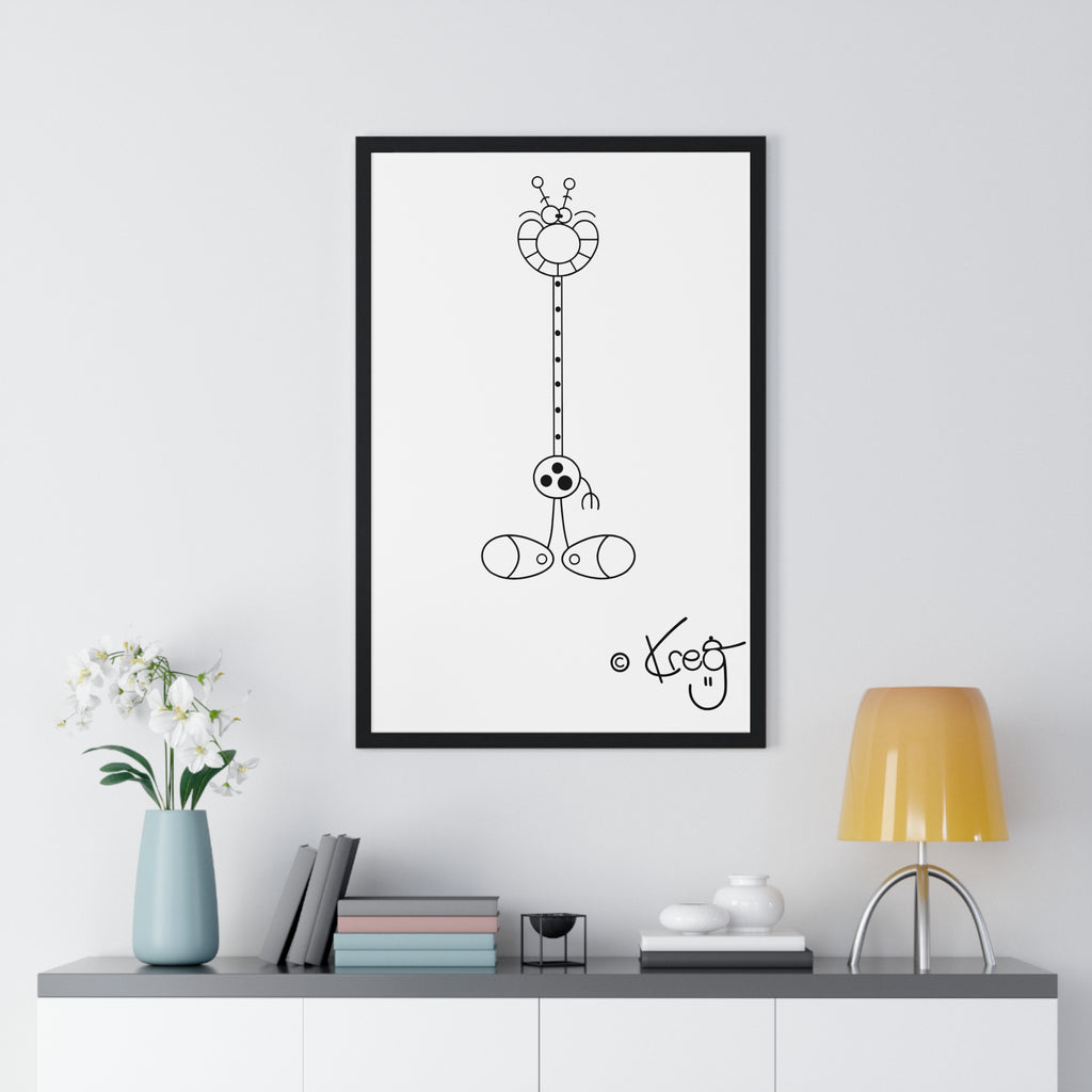 LAUGH GIRAFFE,Premium Framed Vertical Poster
