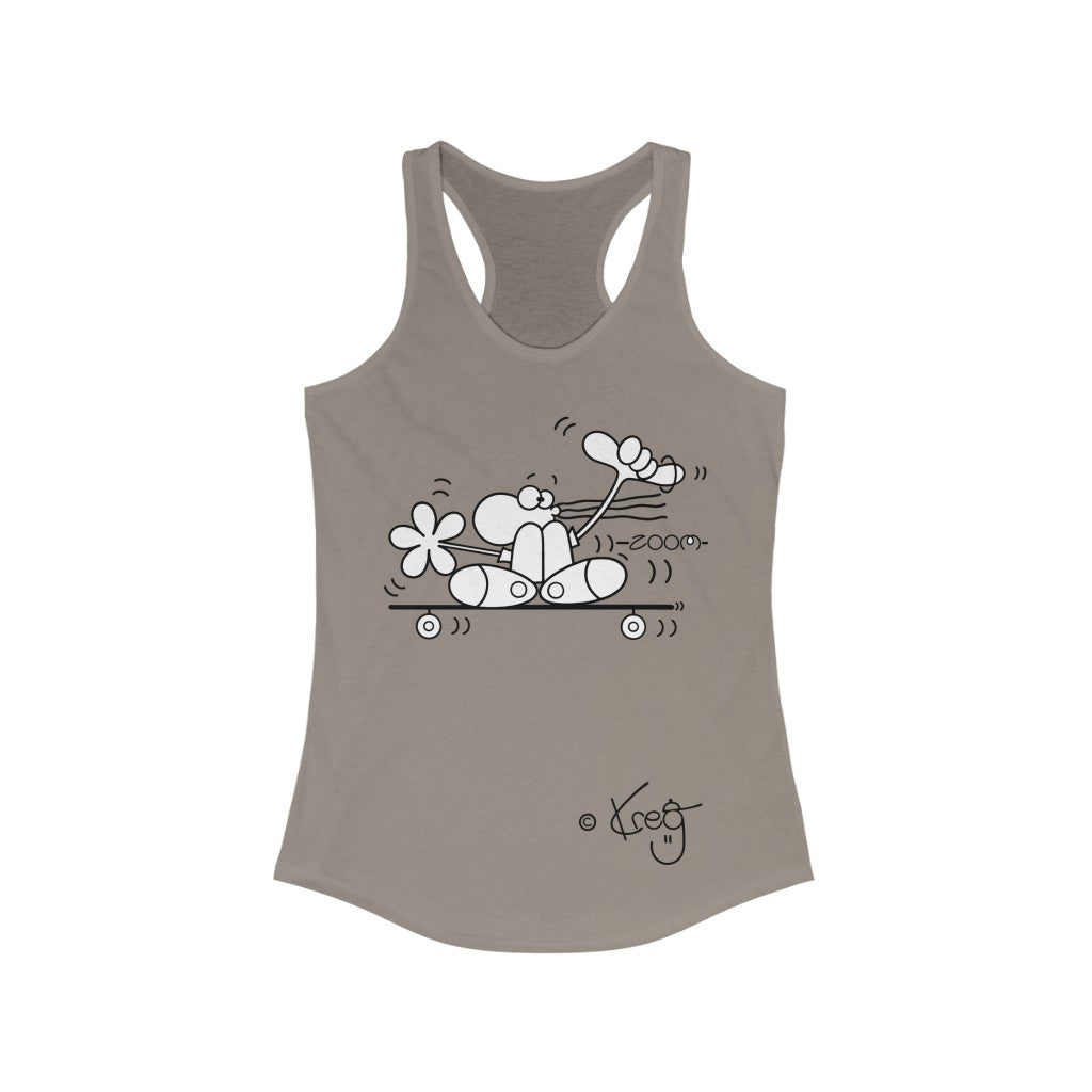 Skateboarder,Women's Ideal Racerback Tank