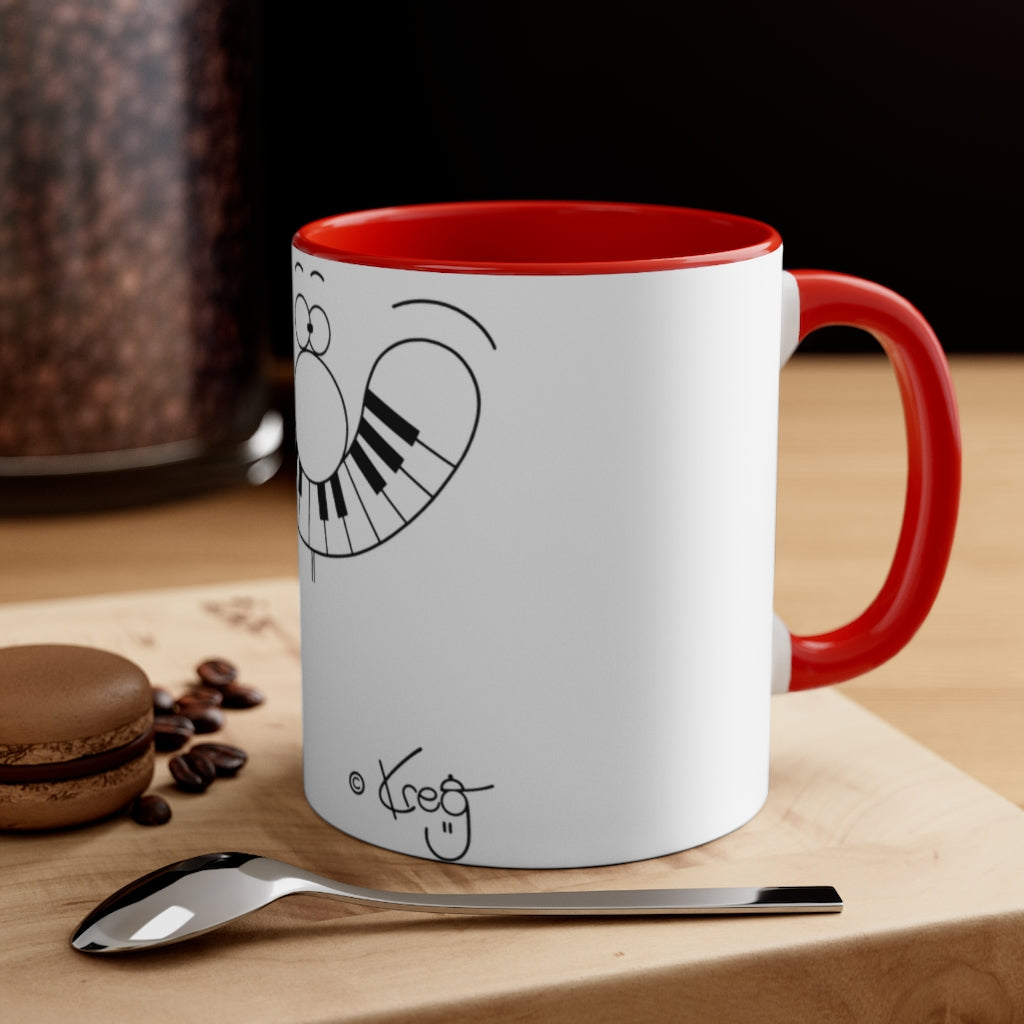 Smile Piano Accent Coffee Mug, 11oz