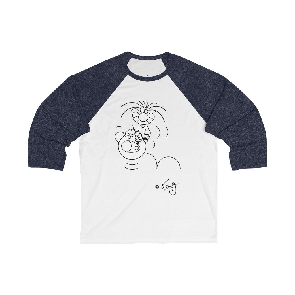 Hoppity Ball,Unisex 3\4 Sleeve Baseball Tee