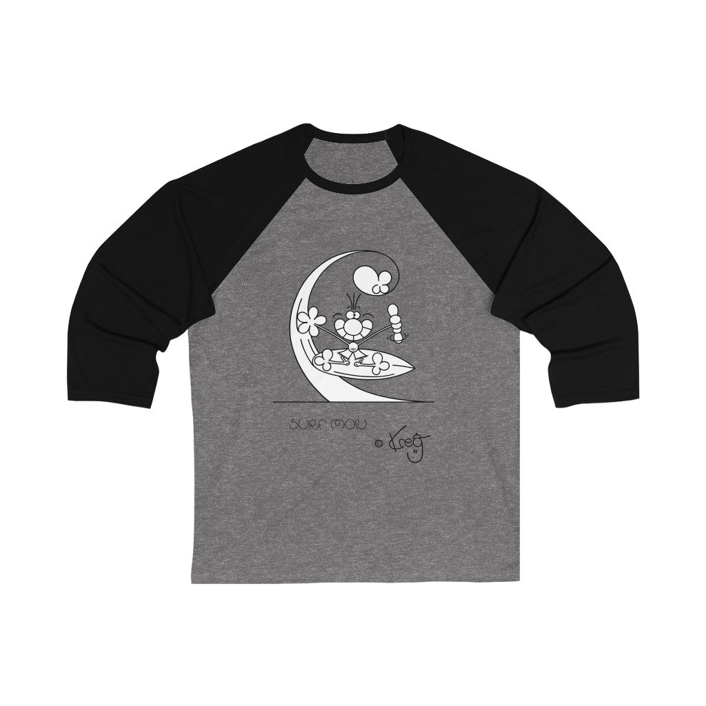 Shaka Surfer,Unisex 3\4 Sleeve Baseball Tee