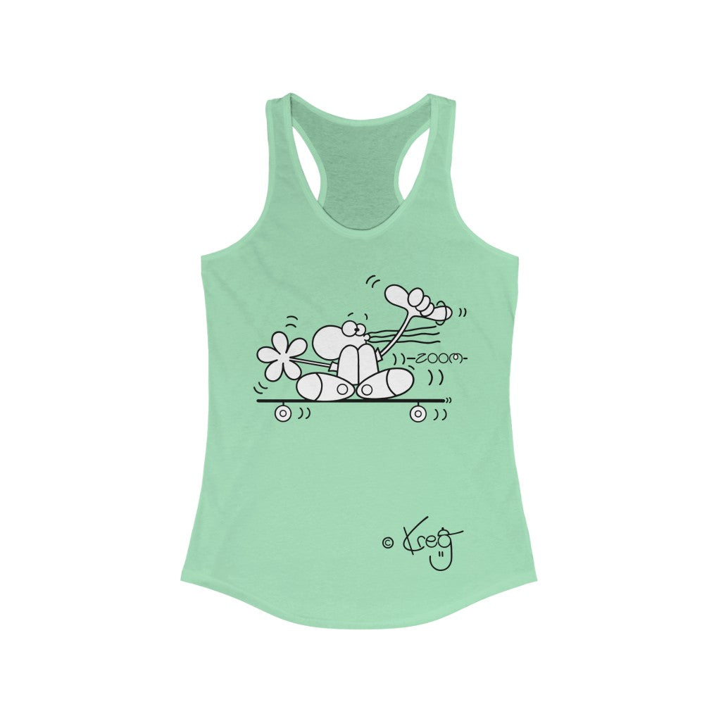 Skateboarder,Women's Ideal Racerback Tank