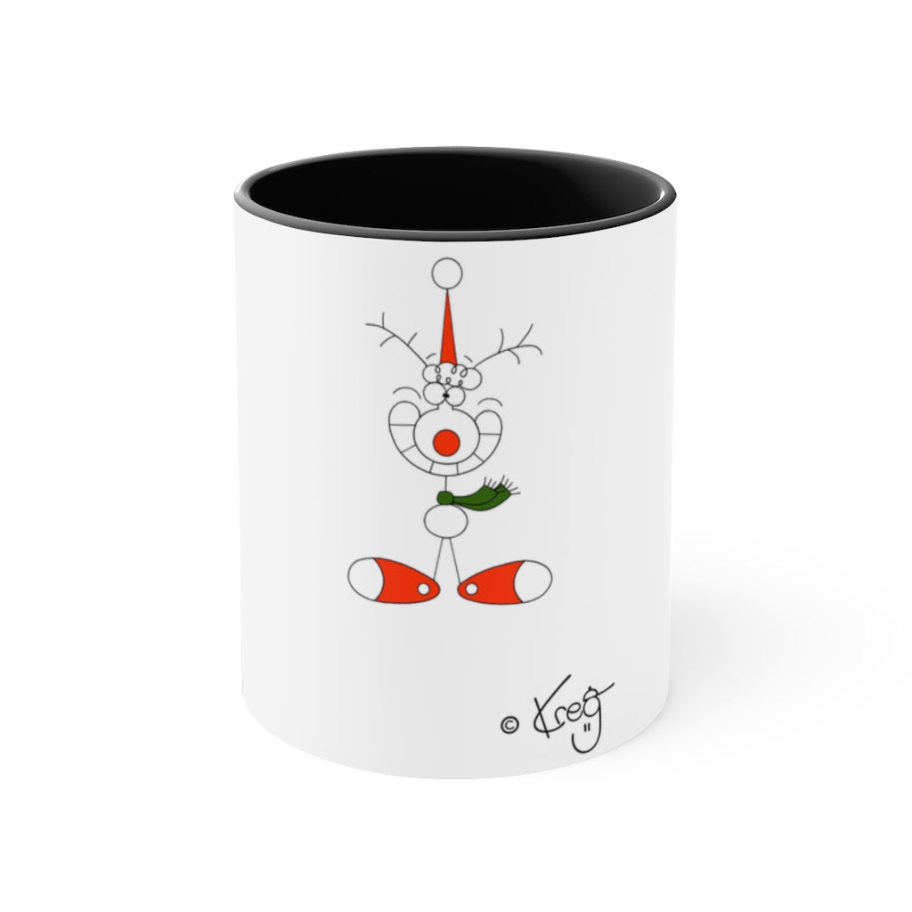 Smile Reindeer,Accent Coffee Mug, 11oz