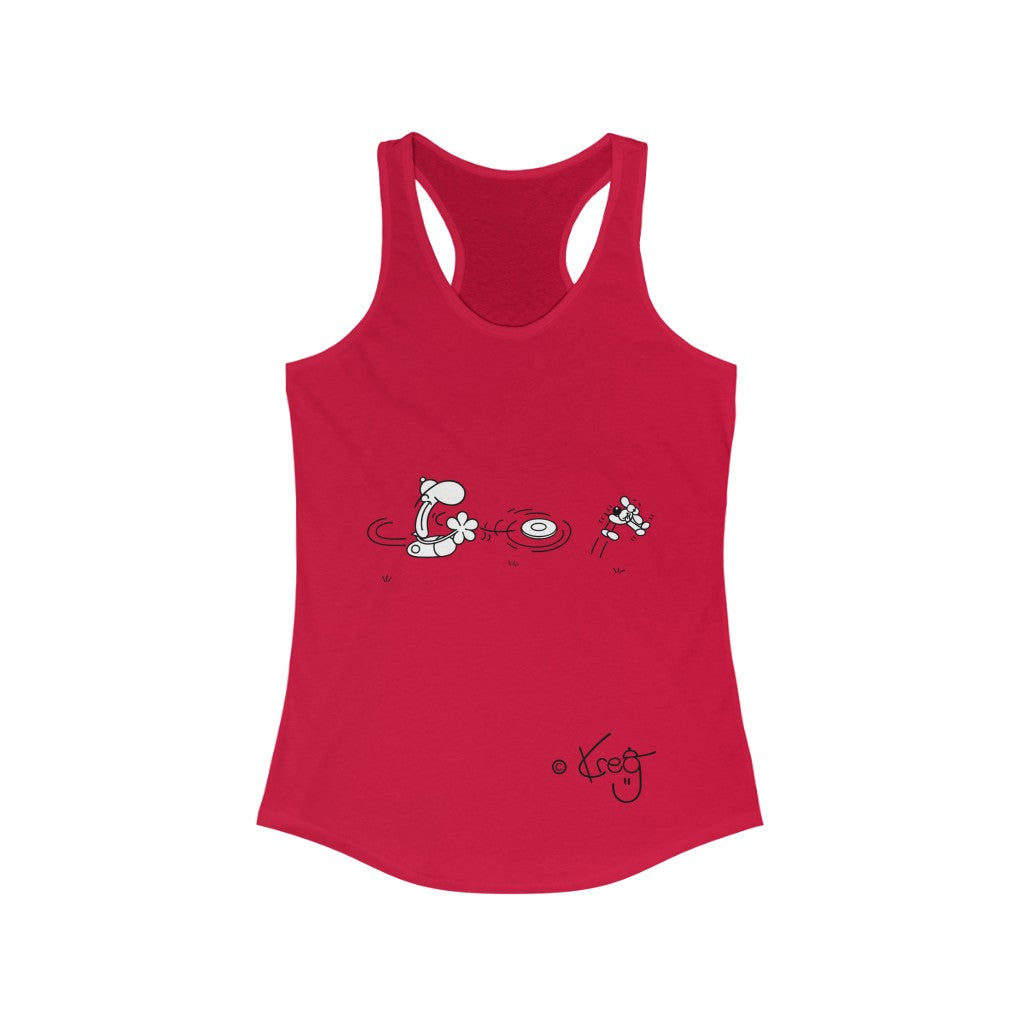 Freddy Frisbee Dog,Women's Ideal Racerback Tank