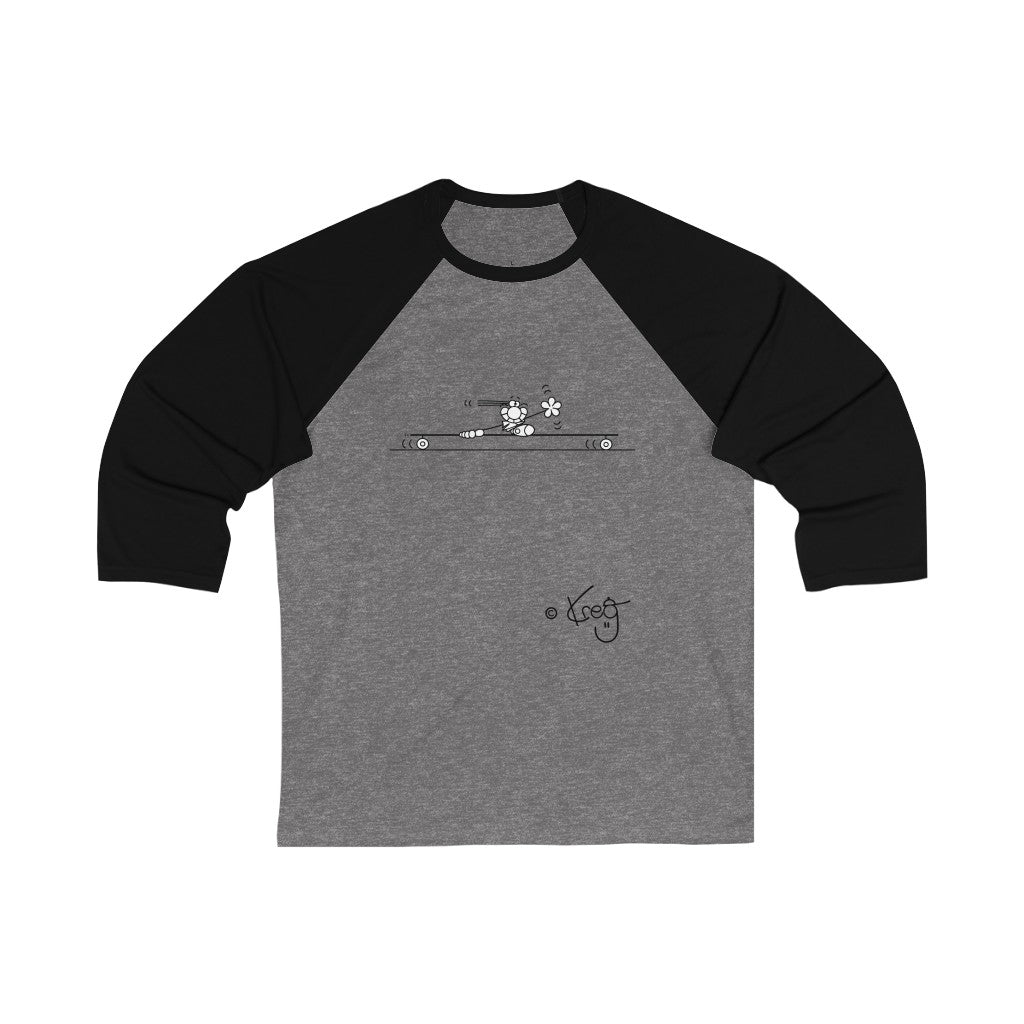 Longboarder,Unisex 3\4 Sleeve Baseball Tee