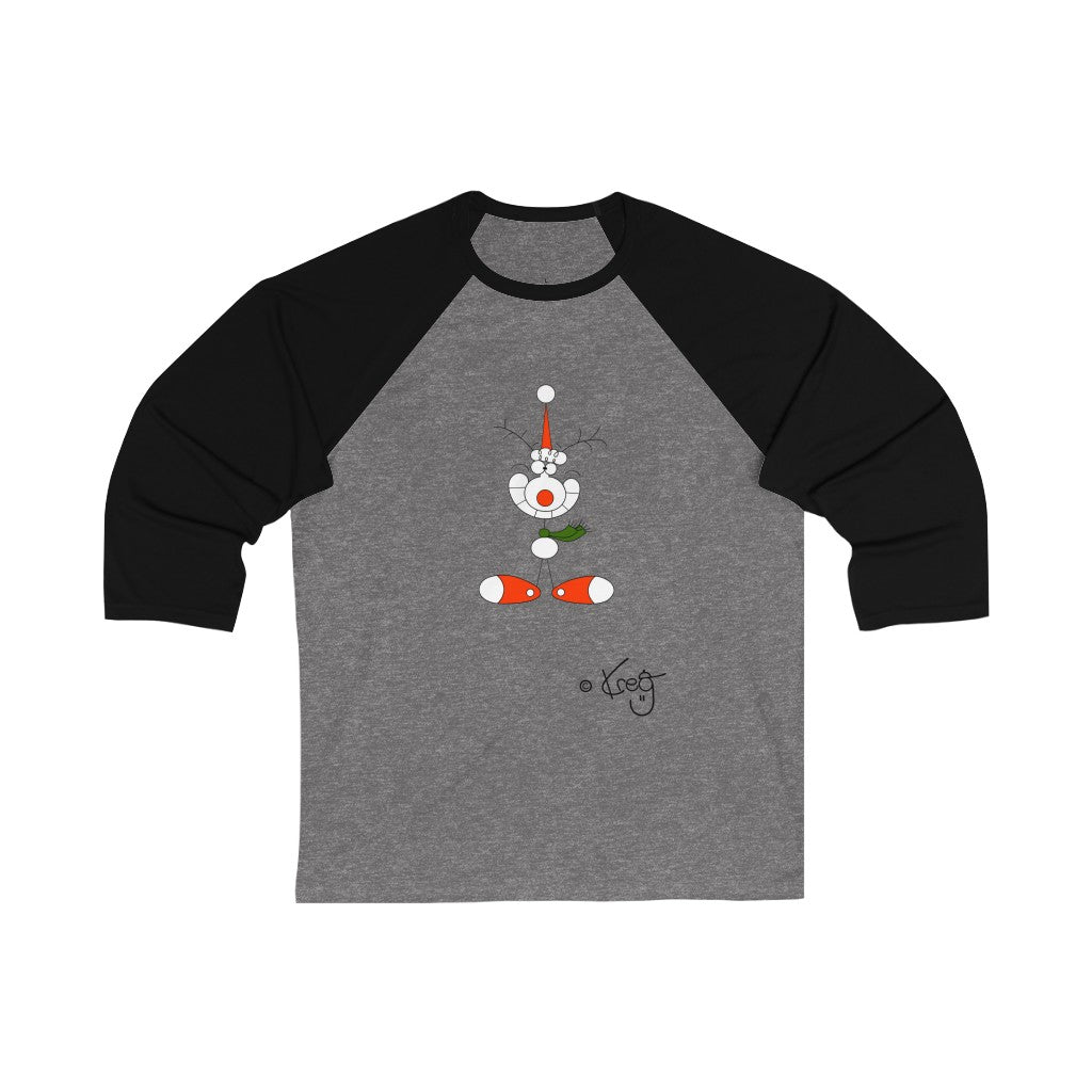 Smile Reindeer,Unisex 3\4 Sleeve Baseball Tee