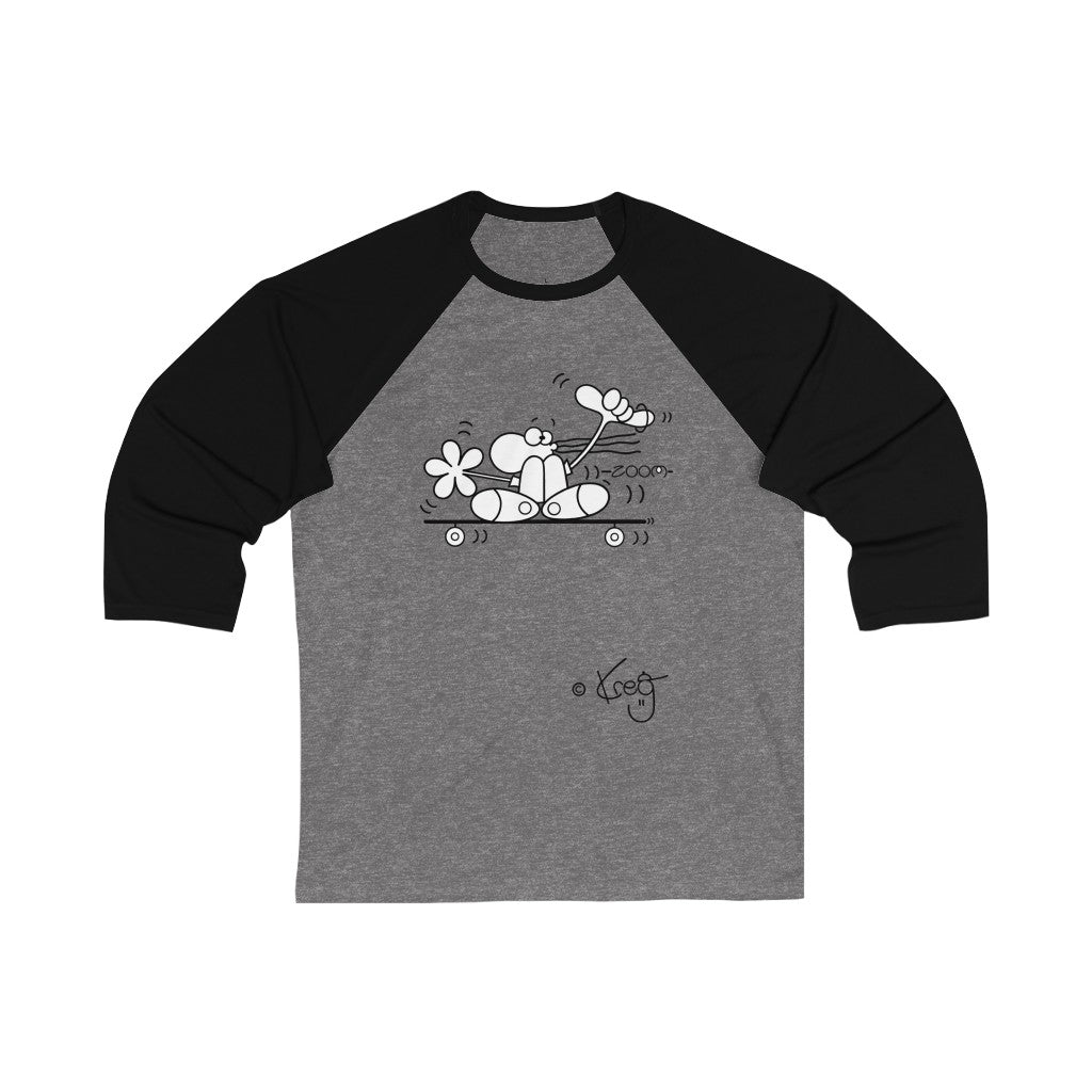 Skateboarder,Unisex 3\4 Sleeve Baseball Tee