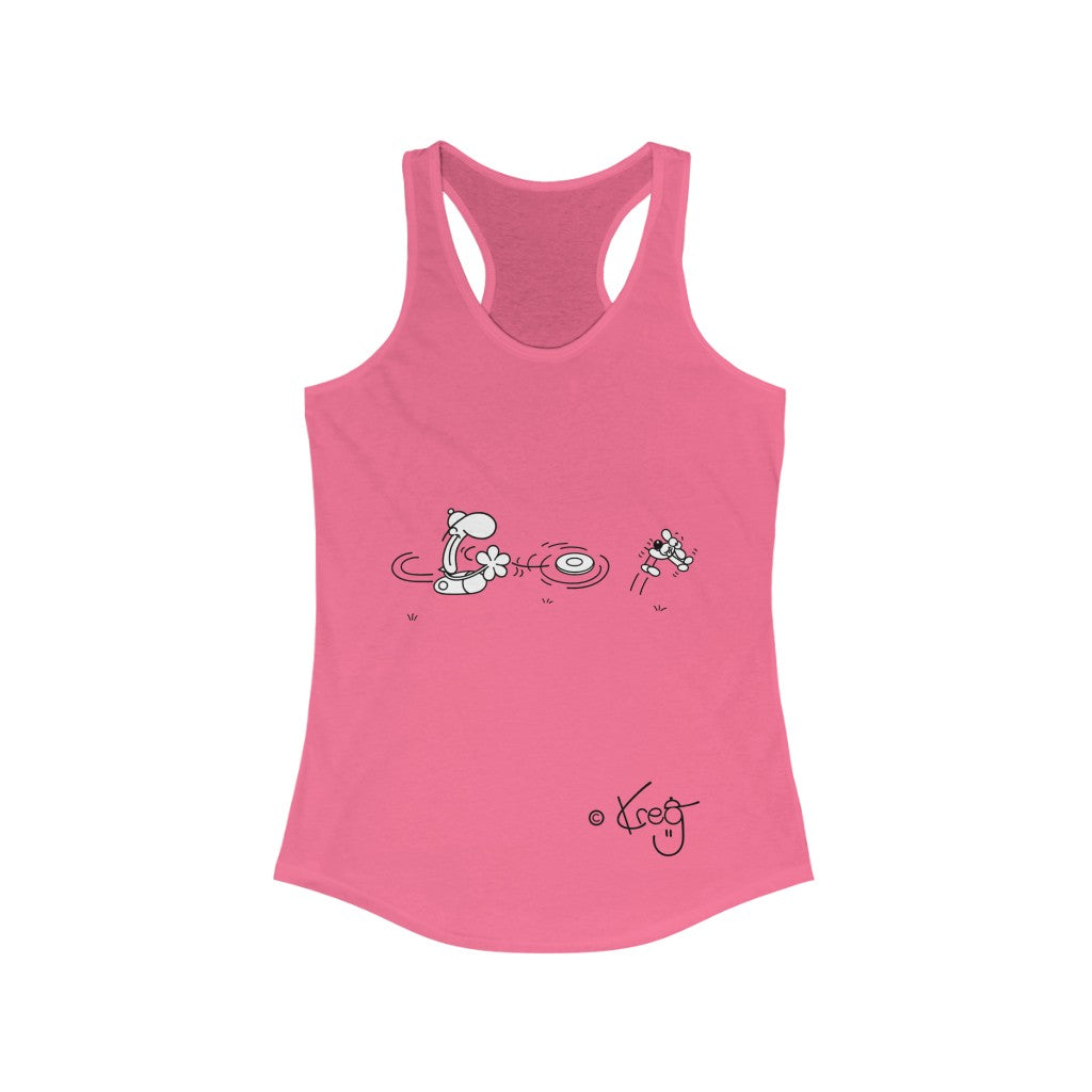 Freddy Frisbee Dog,Women's Ideal Racerback Tank