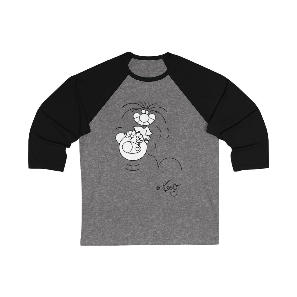 Hoppity Ball,Unisex 3\4 Sleeve Baseball Tee