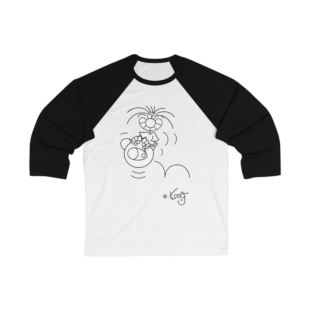 Hoppity Ball,Unisex 3\4 Sleeve Baseball Tee