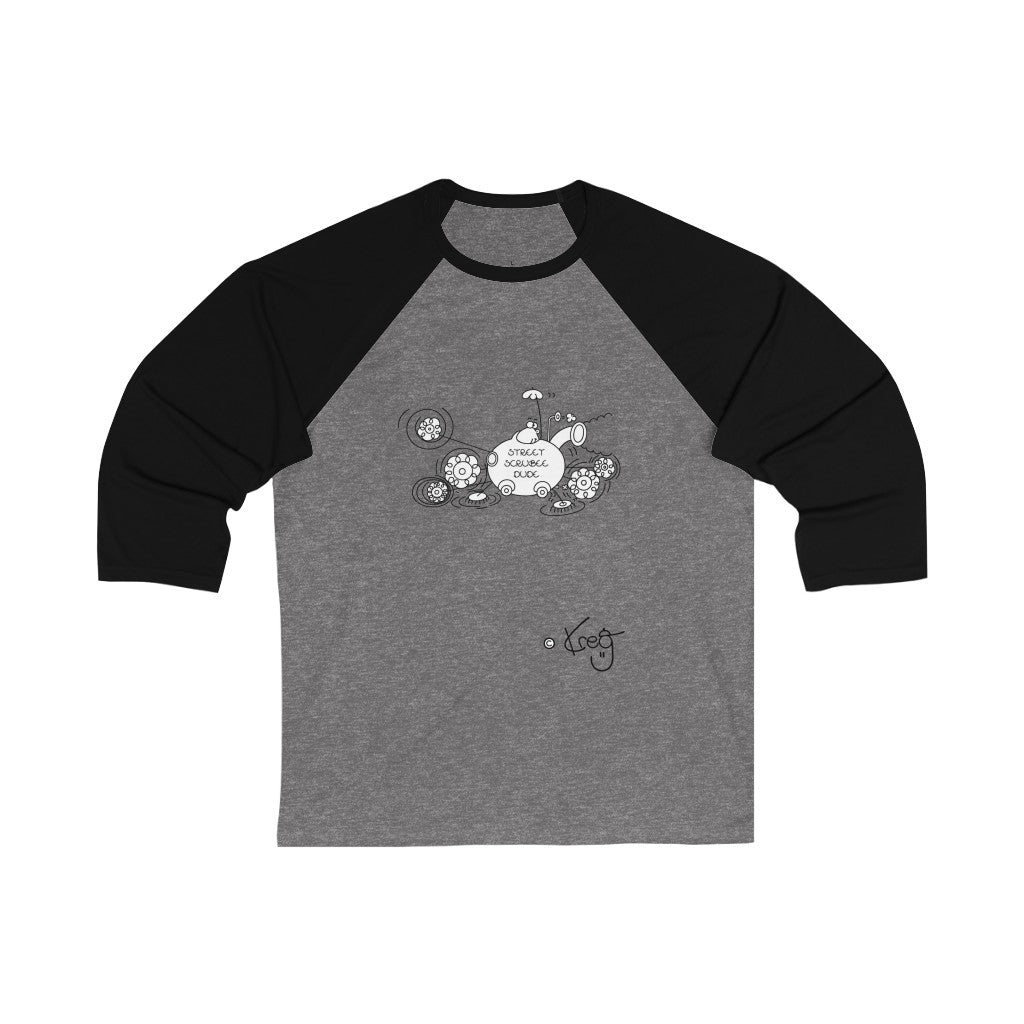 Street Scrubee Dude,Unisex 3\4 Sleeve Baseball Tee