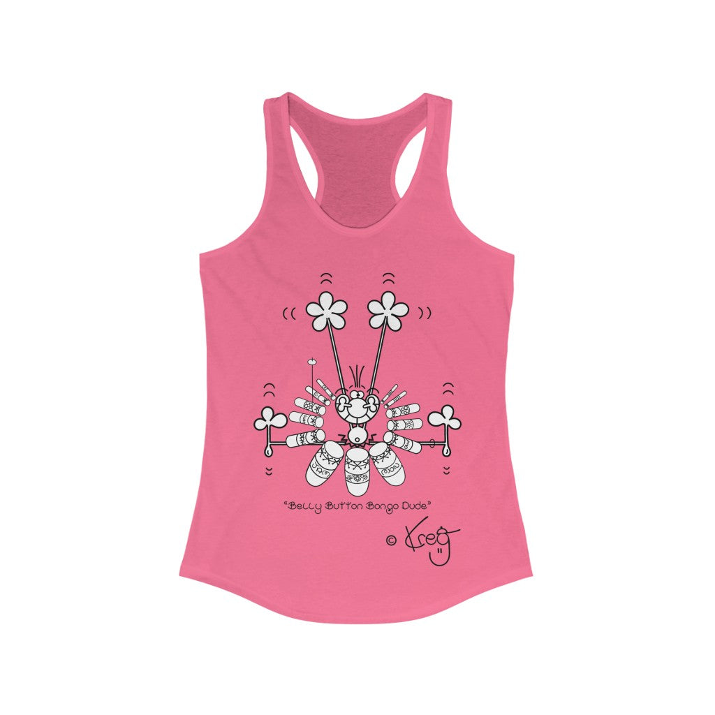 Belly Button Bongo Dude,Women's Ideal Racerback Tank