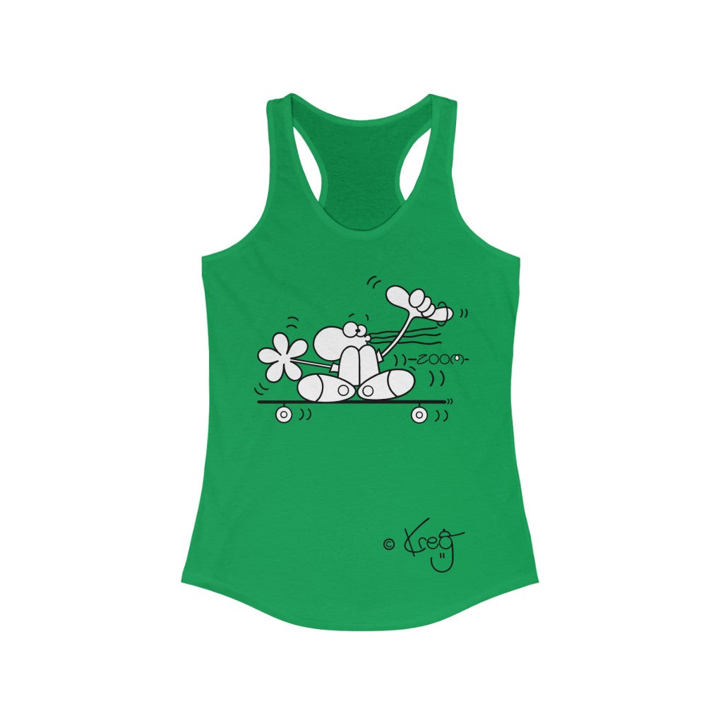 Skateboarder,Women's Ideal Racerback Tank