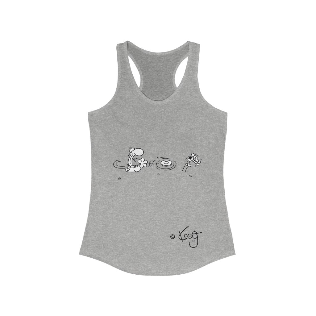 Freddy Frisbee Dog,Women's Ideal Racerback Tank