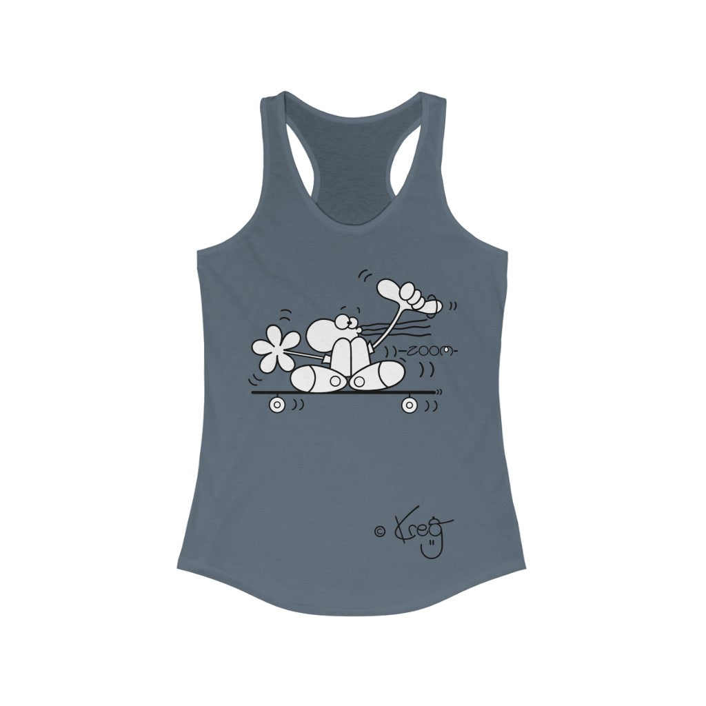 Skateboarder,Women's Ideal Racerback Tank