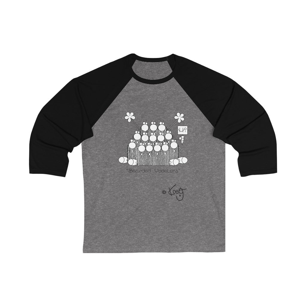 Bearded Yodelers,Unisex 3\4 Sleeve Baseball Tee