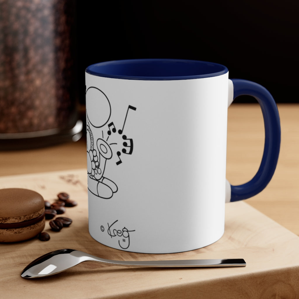 Sax Dude Accent Coffee Mug, 11oz