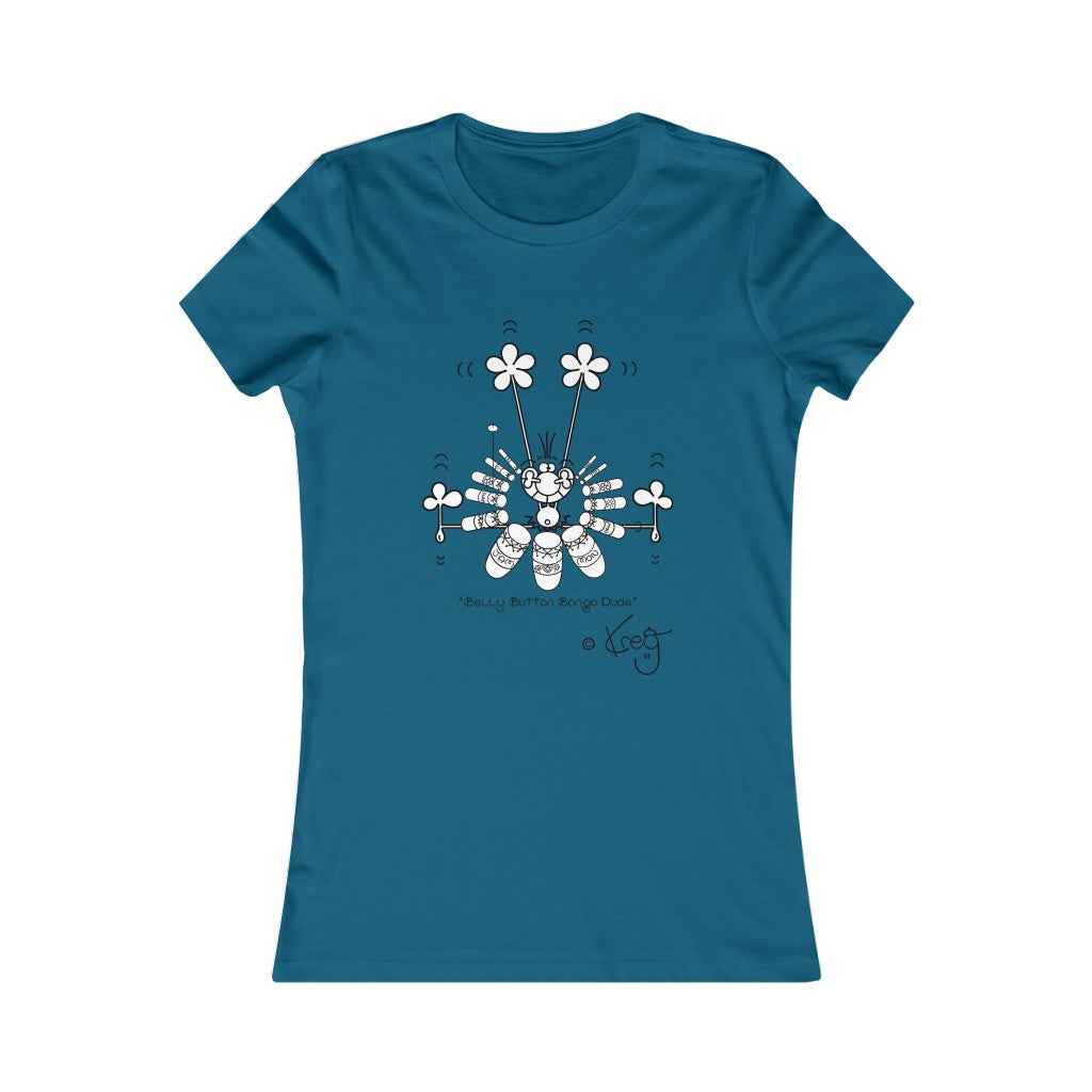 Belly Button Bongo Dude,Women's Favorite Tee