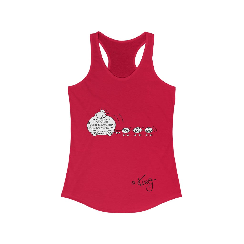 Walter's Watermelon Delivery,Women's Ideal Racerback Tank