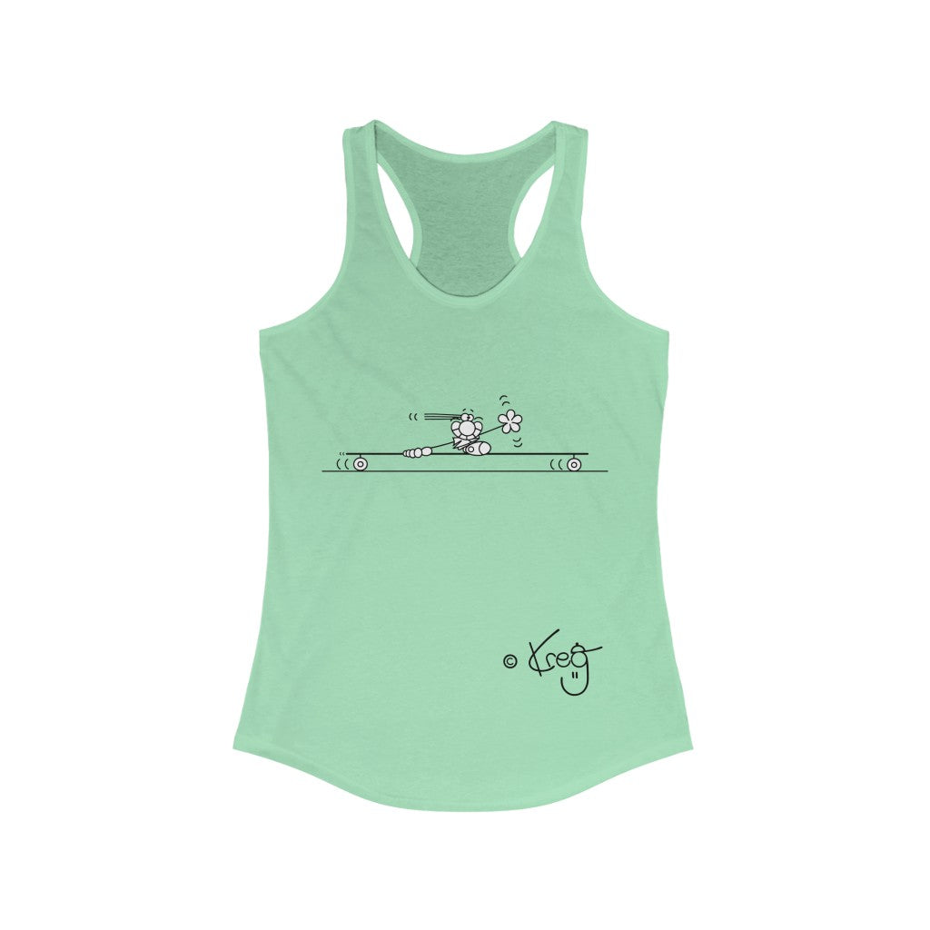 Longboarder,Women's Ideal Racerback Tank