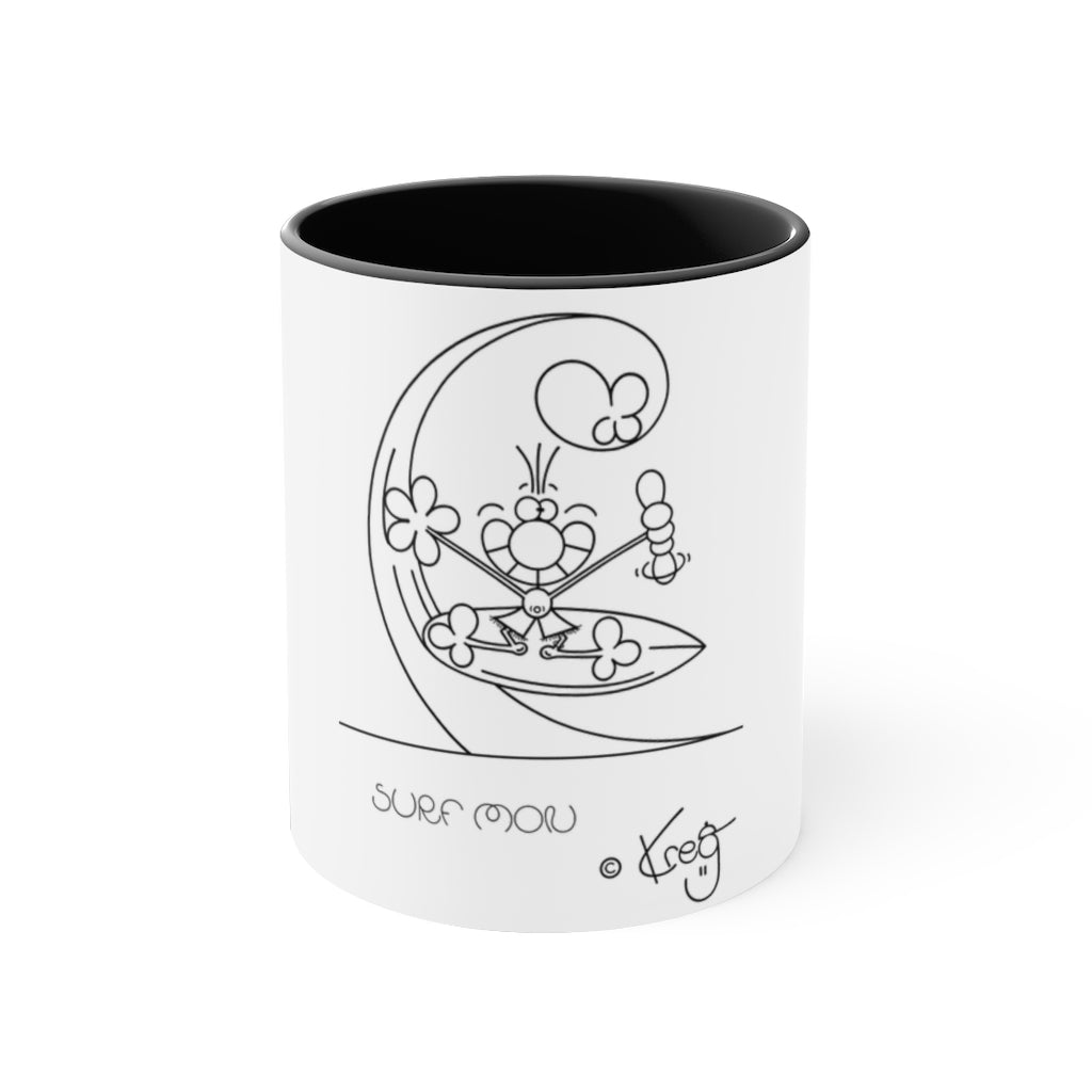 Shaka Surfer Accent Coffee Mug, 11oz