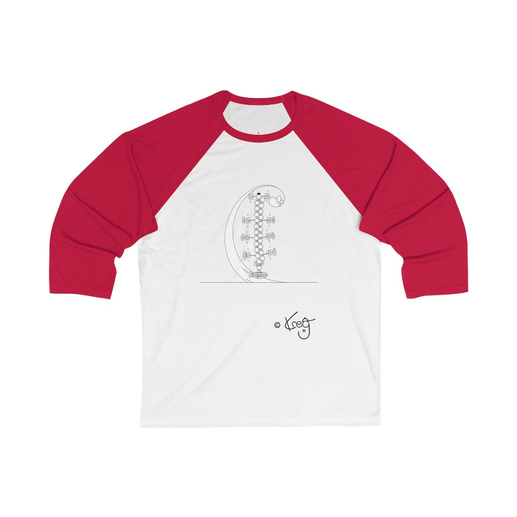 Surferz,Unisex 3\4 Sleeve Baseball Tee