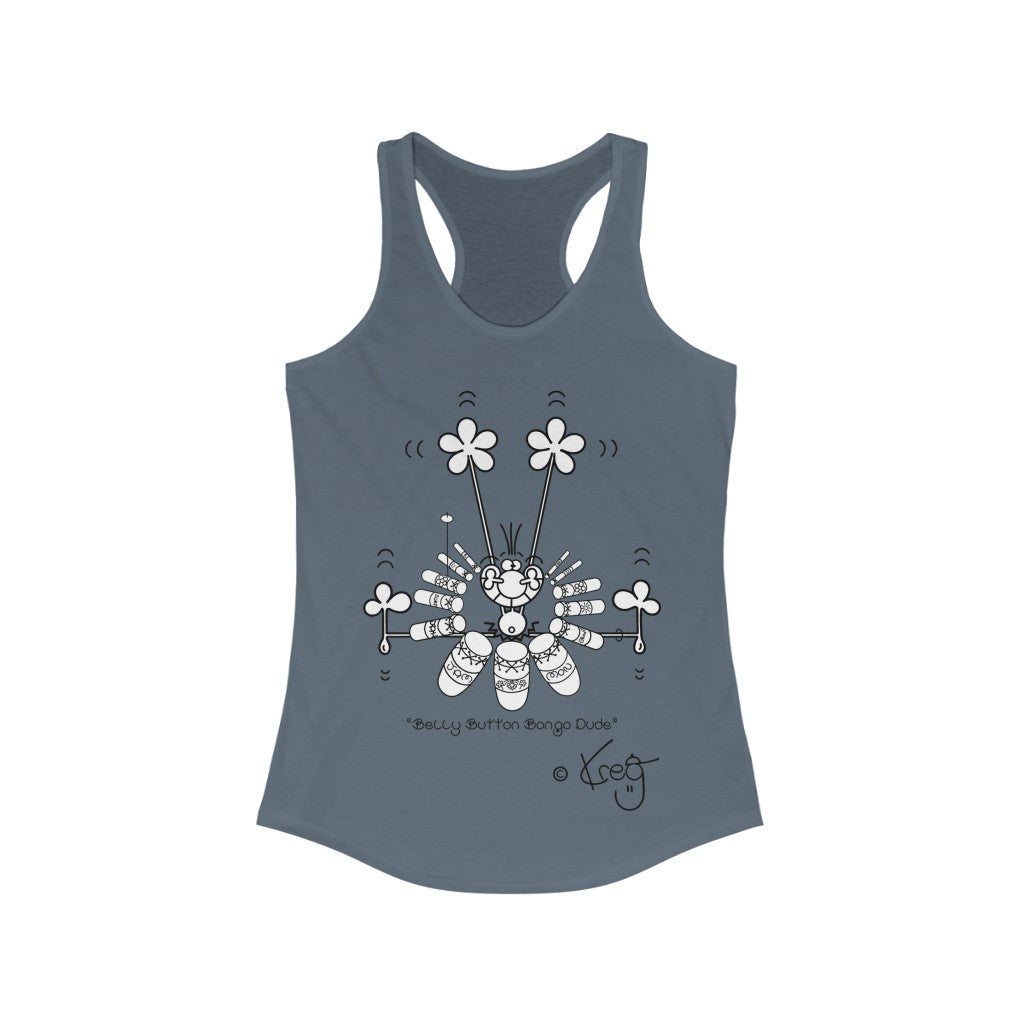 Belly Button Bongo Dude,Women's Ideal Racerback Tank