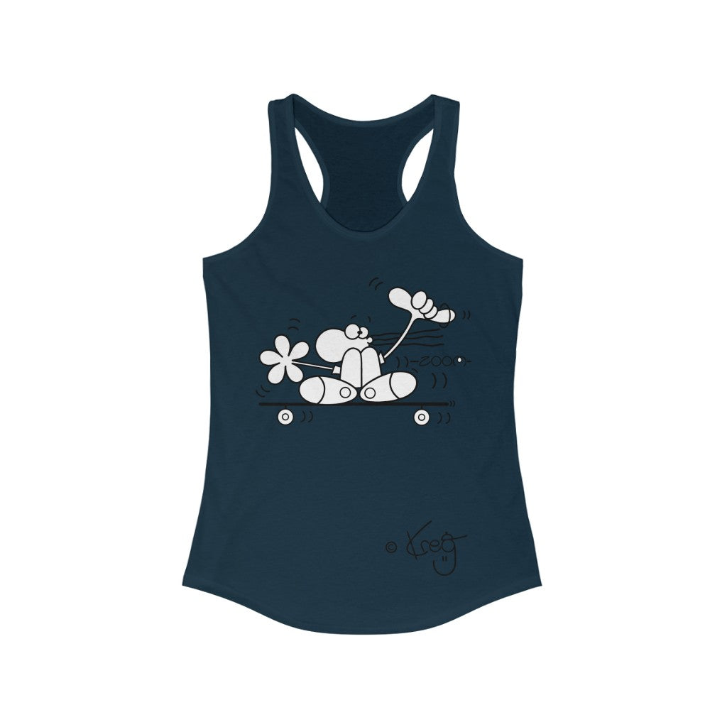 Skateboarder,Women's Ideal Racerback Tank