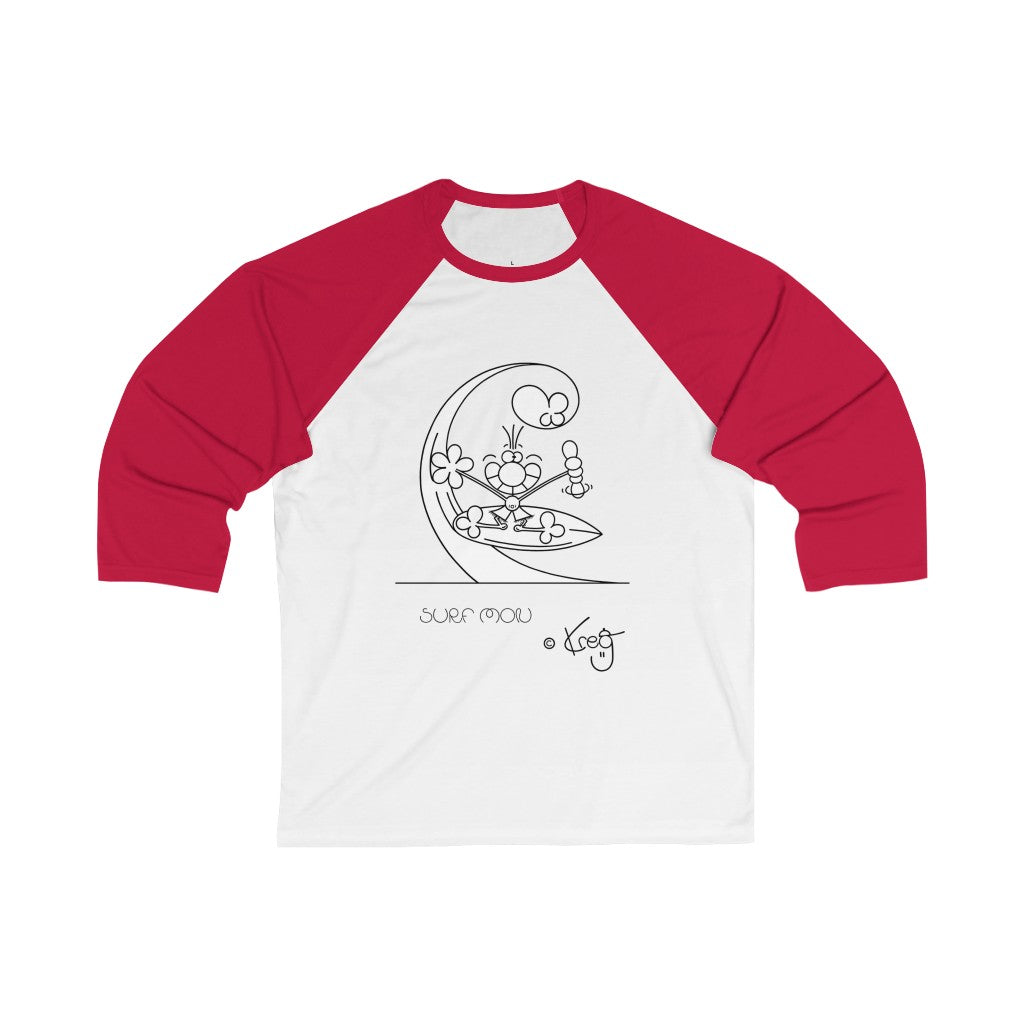 Shaka Surfer,Unisex 3\4 Sleeve Baseball Tee