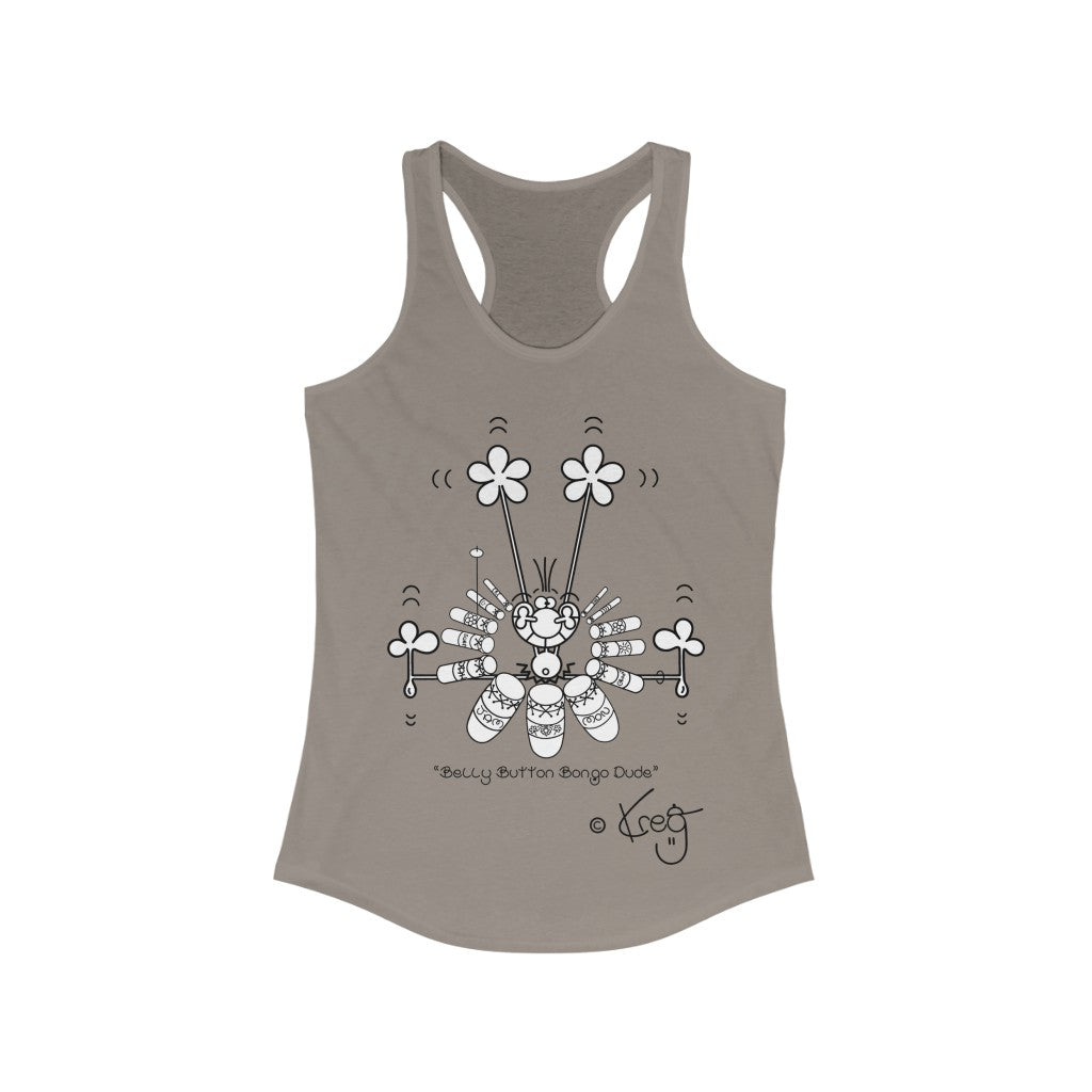 Belly Button Bongo Dude,Women's Ideal Racerback Tank