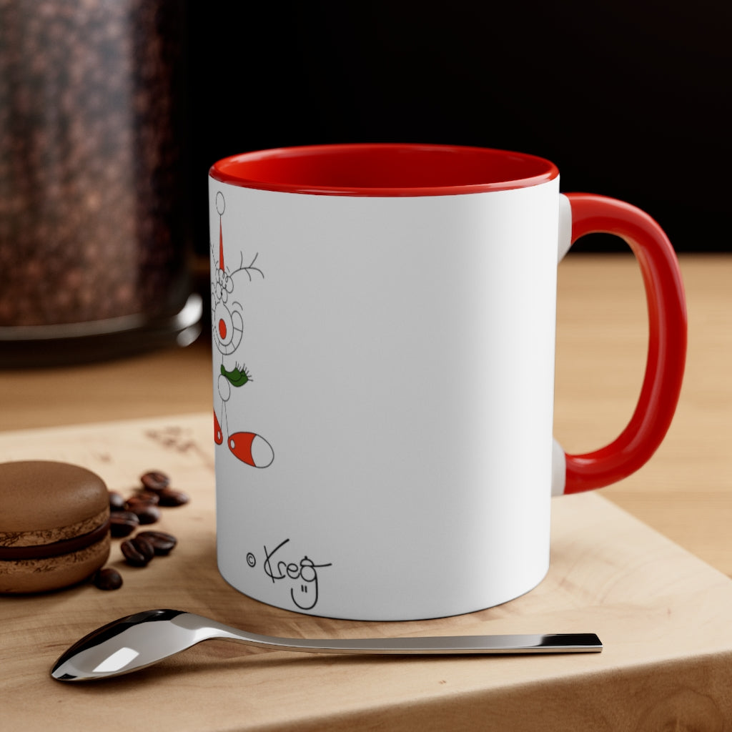 Smile Reindeer,Accent Coffee Mug, 11oz