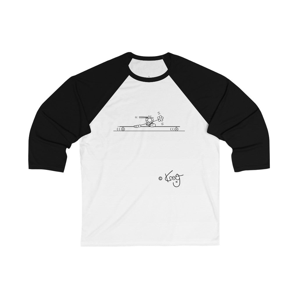 Longboarder,Unisex 3\4 Sleeve Baseball Tee