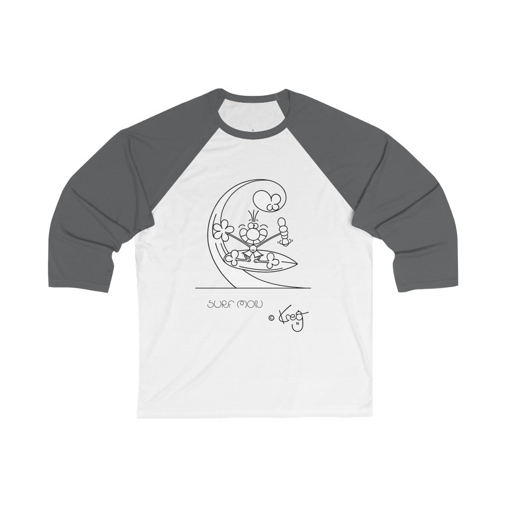 Shaka Surfer,Unisex 3\4 Sleeve Baseball Tee